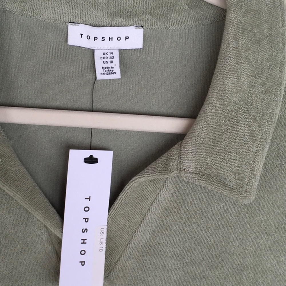 NWT Topshop Sage Green Terri Dress - Picture 6 of 7